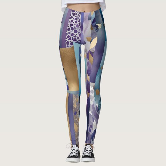 Patchwork-Decken-Leggings Leggings (Vorderseite)