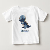 Patchwork Denim Baby T-Rex Baby T-shirt (Vorderseite)