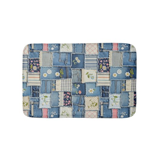 Patchwork Denim Badematte (Vorderseite)