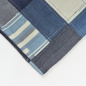 Patchwork Denim Fabric Art Illustration No10 Fleecedecke (Ecke)