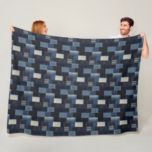 Patchwork Denim Fabric Art Illustration No14 Fleecedecke