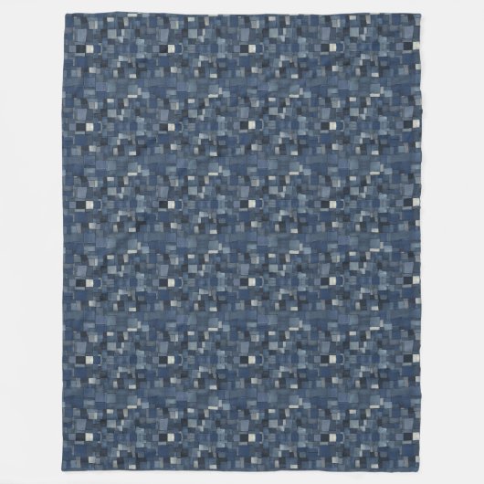 Patchwork Denim Fabric Art Illustration No16 Fleecedecke (Vorderseite)
