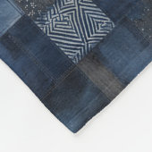 Patchwork Denim Fabric Art Illustration No17 Fleecedecke (Ecke)