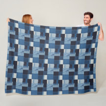 Patchwork Denim Fabric Art Illustration No18