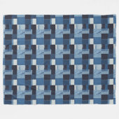 Patchwork Denim Fabric Art Illustration No18 Fleecedecke (Vorderseite (Horizontal))