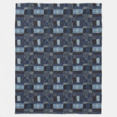 Patchwork Denim Fabric Art Illustration No19 Fleecedecke (Vorderseite)