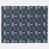Patchwork Denim Fabric Art Illustration No19 Fleecedecke (Vorderseite (Horizontal))