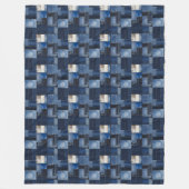 Patchwork Denim Fabric Art Illustration No1 Fleecedecke (Vorderseite)