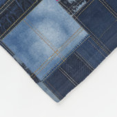 Patchwork Denim Fabric Art Illustration No1 Fleecedecke (Ecke)