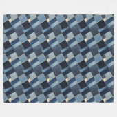 Patchwork Denim Fabric Art Illustration No2 Fleecedecke (Vorderseite (Horizontal))