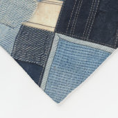 Patchwork Denim Fabric Art Illustration No2 Fleecedecke (Ecke)
