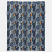 Patchwork Denim Fabric Art Illustration No6 Fleecedecke (Vorderseite)