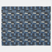 Patchwork Denim Fabric Art Illustration No7 Fleecedecke (Vorderseite (Horizontal))