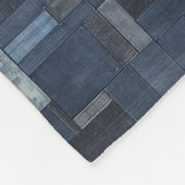 Patchwork Denim Fabric Art Illustration No8 Fleecedecke (Ecke)