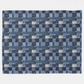 Patchwork Denim Fabric Art Illustration No9 Fleecedecke (Vorderseite (Horizontal))