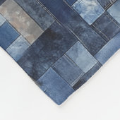 Patchwork Denim Fabric Art Illustration Nr. 3 Fleecedecke (Ecke)