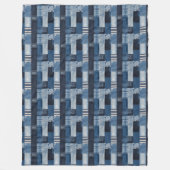 Patchwork Denim Fabric Art Illustration Nr. 5 Fleecedecke (Vorderseite)