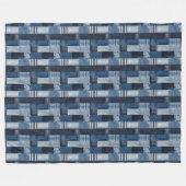 Patchwork Denim Fabric Art Illustration Nr. 5 Fleecedecke (Vorderseite (Horizontal))