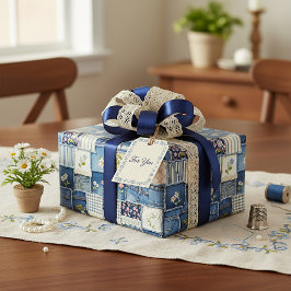Patchwork-Denim Geschenkpapier