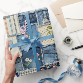 Patchwork Denim Geschenkpapier