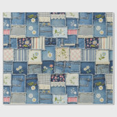 Patchwork Denim Geschenkpapier (Flach)