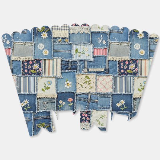 Patchwork Denim Geschenkschachtel (Ungeklappt)