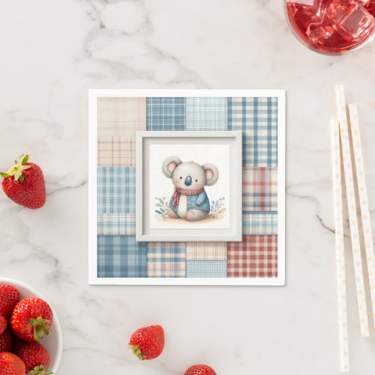 Patchwork Denim Koala Paper Napkin Serviette (Beispiel)