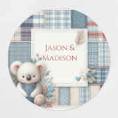 Patchwork Denim Koala Round Sticker (Design 1)