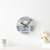 Patchwork-Denim-Koala-Rund-Uhr Runde Wanduhr (Zuhause)