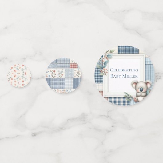 Patchwork Denim Koala Table Confetti Konfetti (Rückseiten)
