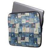 Patchwork Denim Laptopschutzhülle (Vorderseite Links)