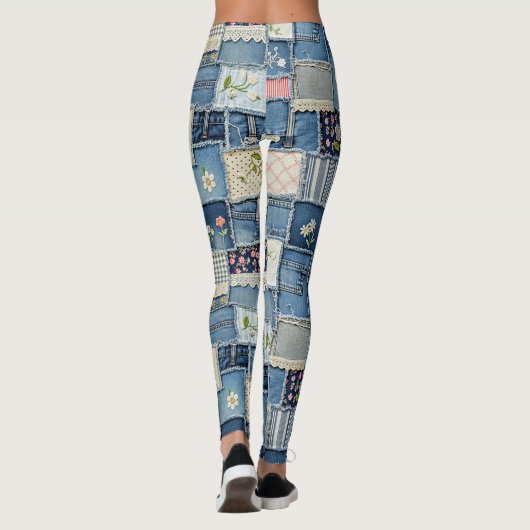 Patchwork Denim Leggings (Rückseite)