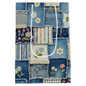 Patchwork-Denim Mittlere Geschenktüte (Rückseite)