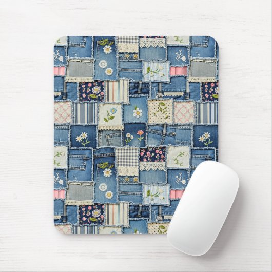 Patchwork Denim Mousepad (Mit Mouse)