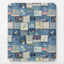 Patchwork Denim Mousepad