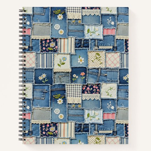 Patchwork Denim Notizblock (Vorderseite)