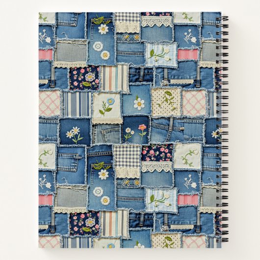 Patchwork Denim Notizblock (Rückseite)