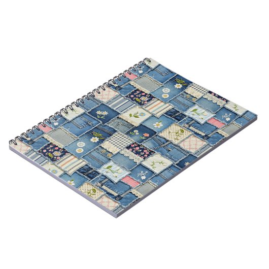 Patchwork-Denim Notizblock (Linke Seite)