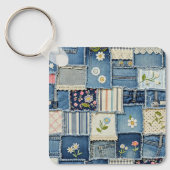 Patchwork-Denim Schlüsselanhänger (Vorderseite)
