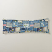 Patchwork Denim Seitenschläferkissen (Rückseite)
