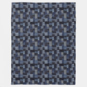Patchwork-Denim-Stoff Kunstillustration Nr. 12 Fleecedecke (Vorderseite)
