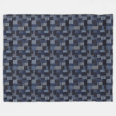 Patchwork-Denim-Stoff Kunstillustration Nr. 12 Fleecedecke (Vorderseite (Horizontal))
