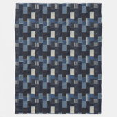 Patchwork-Denim-Stoff Kunstillustration Nr. 14 Fleecedecke (Vorderseite)