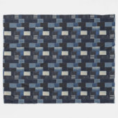 Patchwork-Denim-Stoff Kunstillustration Nr. 14 Fleecedecke (Vorderseite (Horizontal))