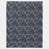 Patchwork-Denim-Stoff Kunstillustration Nr. 15 Fleecedecke (Vorderseite)