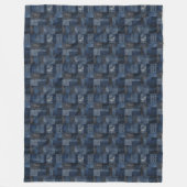 Patchwork-Denim-Stoff Kunstillustration Nr. 17 Fleecedecke (Vorderseite)
