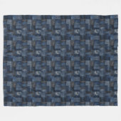 Patchwork-Denim-Stoff Kunstillustration Nr. 17 Fleecedecke (Vorderseite (Horizontal))