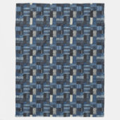 Patchwork-Denim-Stoff-Kunstillustration Nr. 7 Fleecedecke (Vorderseite)