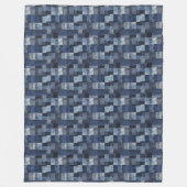 Patchwork-Denim-Stoffkunstillustration Nr. 11 Fleecedecke (Vorderseite)