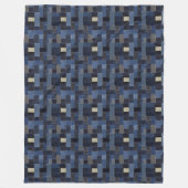 Patchwork-Denim-Stoffkunstillustration Nr. 13 Fleecedecke (Vorderseite)